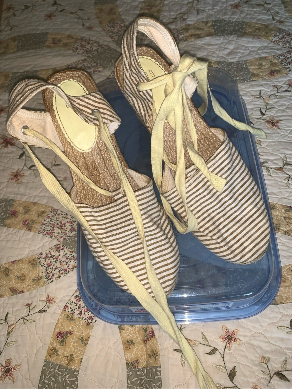 GAP Lace Up Espadrille Wedge Slip On Sandals Shoes Heels Size 9